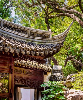 Şangay 'daki Yuyuan Bahçeleri' nde geleneksel mimari