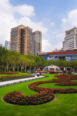 Şangay 'daki Fuxing Park' ın manzara manzarası