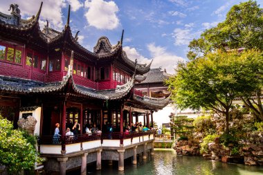 Yuyuan Gardens Şangay 'da geleneksel mimari