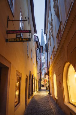 Regensburg, Almanya - 23 Kasım 2025: Sonbaharda Tarihi Merkez