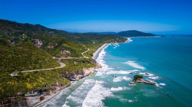 Batı Kıyısı Yeni Zelanda 'nın havadan görünüşü