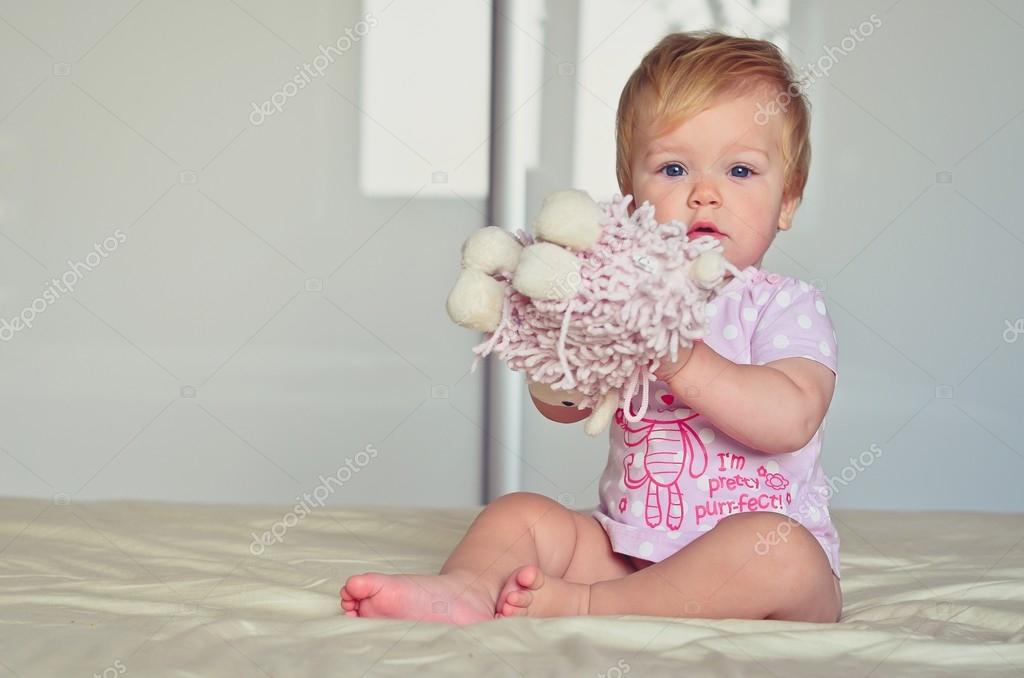 Little Girl Blonde Hair Blue Eyes Cute Little Girl With Blue