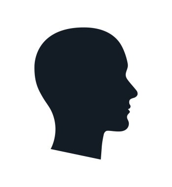 Basit bir baş görünümü siluet simgesi şeffaf arkaplan vektörü illüstrasyonunda izole edilmiş