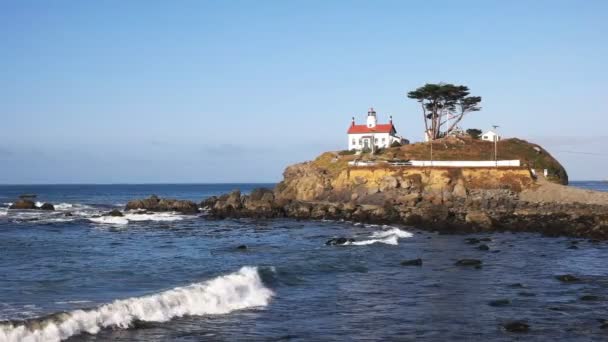 Lighthouse at crescent city — Stock Video