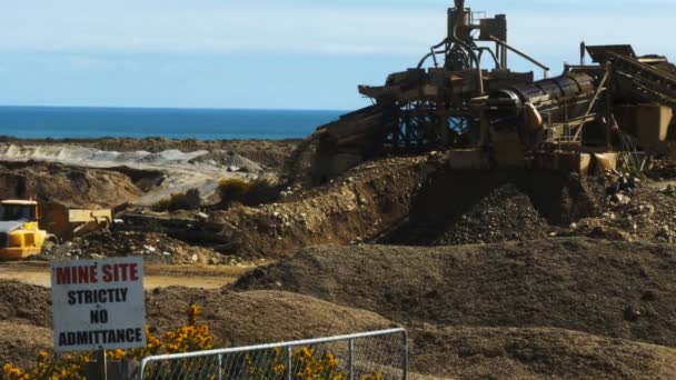 Ross Nouvelle Zélande 1Er Oct 2014 Vue Ensemble Machinerie Mine — Video