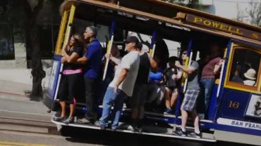 San Francisco, California, ABD - 30 Ağustos 2015: atış bir teleferik san Francisco, california, kaydırma