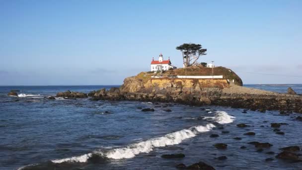 Lighthouse at crescent city — Stock Video