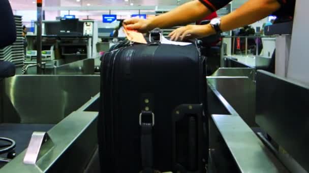 Sydney Australië Juli 2013 Een Koffer Ingecheckt Een Luchthaven Opgenomen — Stockvideo