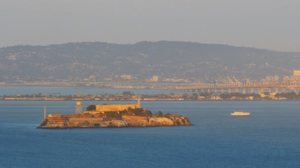 Pôr-do-sol da ilha de Alcatraz — Vídeo de Stock