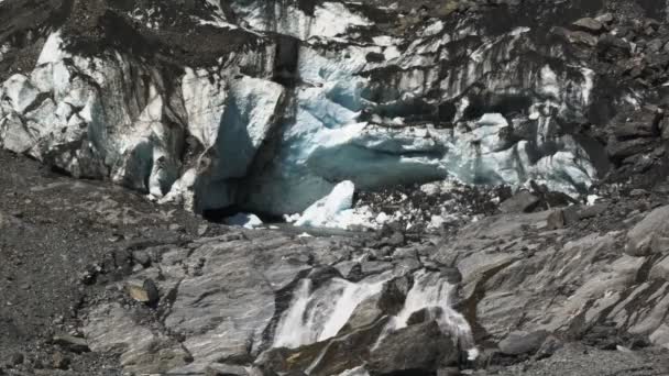 フランツ ・ ジョセフ氷河の氷河末端 — ストック動画