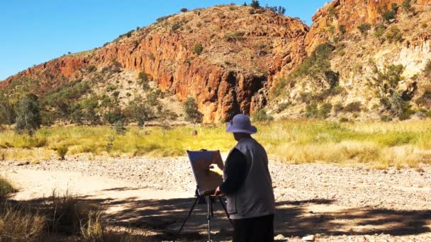 Kunstenaar verven glen helen gorge — Stockvideo