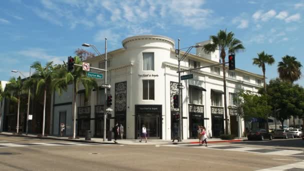 Sieraden winkel op rodeo drive — Stockvideo