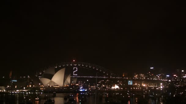 Σίδνεϊ Αυστραλία Ιανουαρίου 2014 Αντίστροφη Μέτρηση Μέχρι Μεσάνυχτα Παραμονή Της — Αρχείο Βίντεο