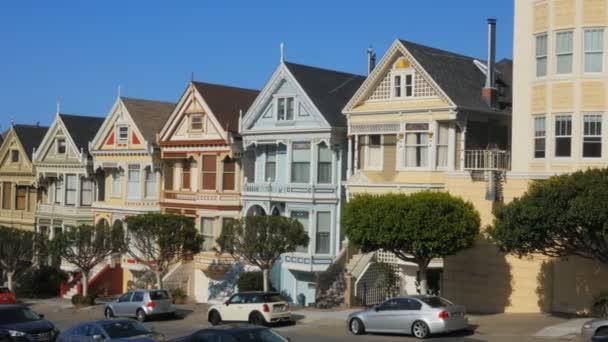 Casas de senhoras pintadas em San Francisco — Vídeo de Stock