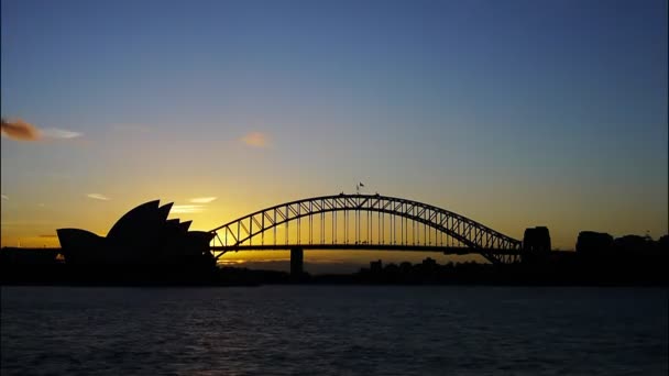 Tramonto sul porto di Sydney — Video Stock