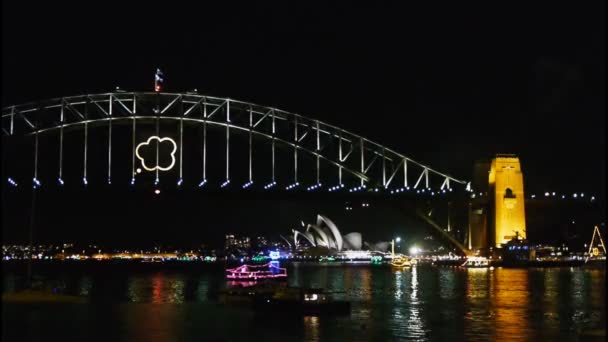 Porto de Sydney na véspera de Ano Novo — Vídeo de Stock