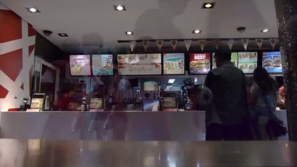 Сидней Австралия Января 2014 Перерыв Работе Клиентов Заказывающих Еду Ресторане — стоковое видео