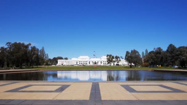 Široký Záběr Starého Domu Parlamentu Canberra Austrálie — Stock video