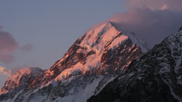 Гора Кук на закате — стоковое видео