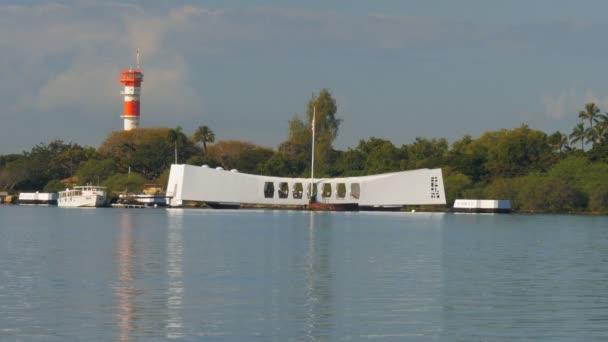 Arizona memorial vid pearl harbor, — Stockvideo