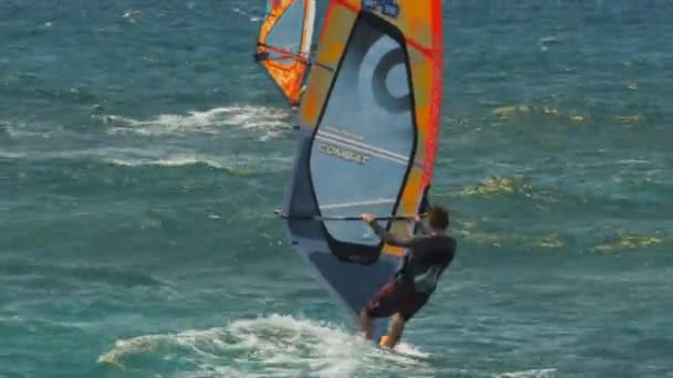 Windsurfers at ho 'okipa beach — стоковое видео