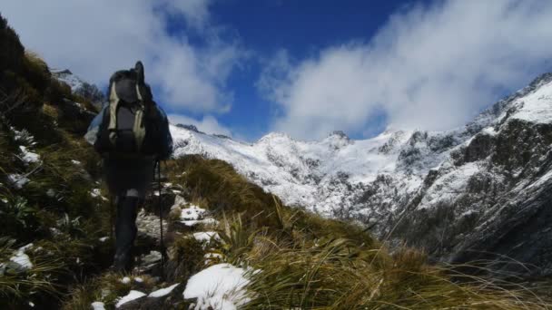 Caminhadas nas montanhas — Vídeo de Stock