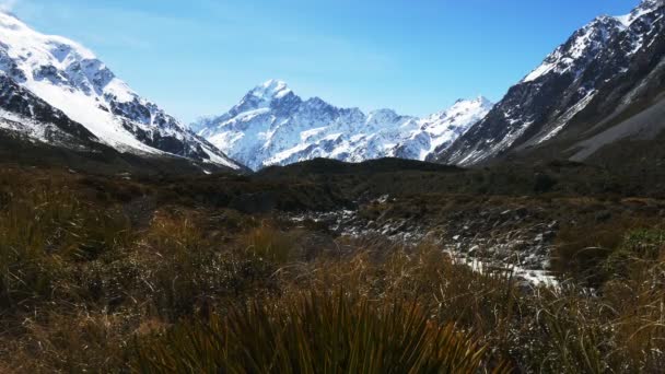 Hooker valley en Nueva Zelanda — Vídeos de Stock