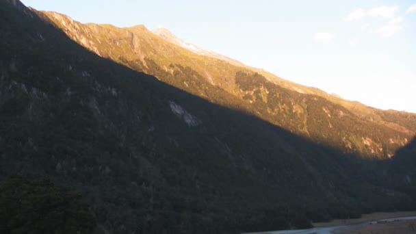 Intervallo di tempo del tramonto Mt Aspiring NP — Video Stock