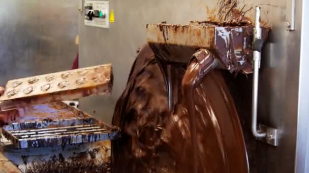 Het maken van chocolade close-up — Stockvideo