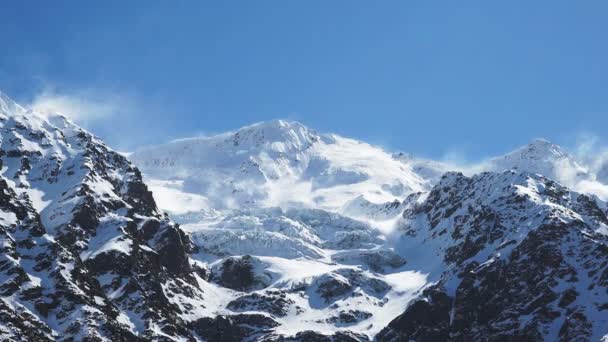 Moln i mt cook nationalpark — Stockvideo