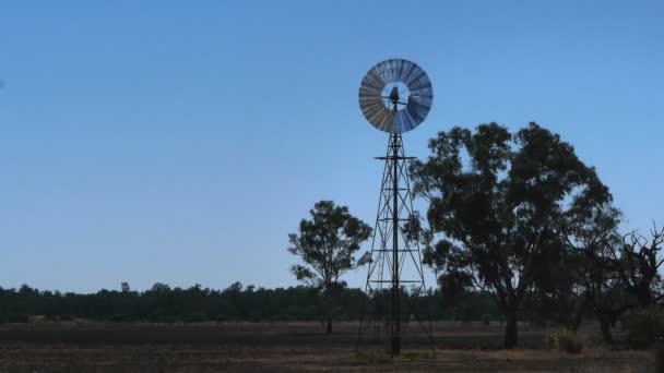 Molino de viento de granja en Australia — Vídeo de stock