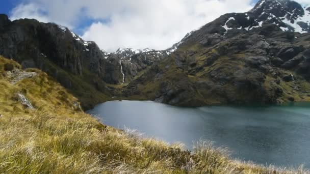 Lake harris på routeburn track — Stockvideo