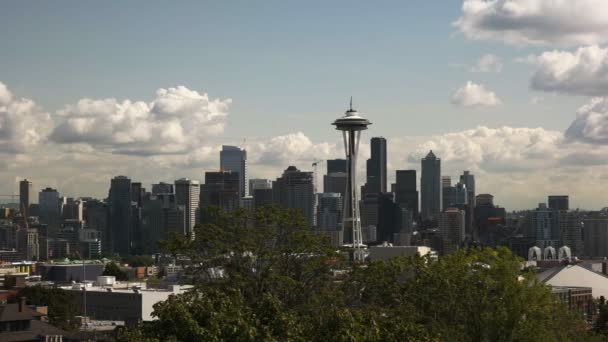 Space needle och seattle — Stockvideo