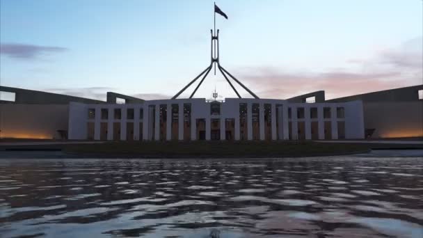 Wejście do Parlamentu federalnego w Canberra — Wideo stockowe