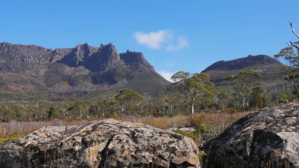 Mt ossa  in the cradle mountain lake — Stock Video