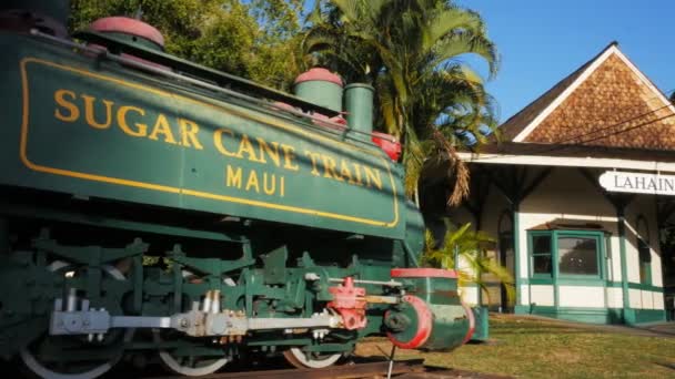 Lahaina zuckerrohrzug station — Stockvideo