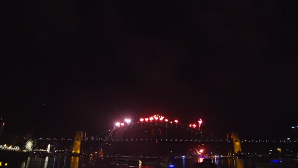 Sydney novos anos véspera fogos de artifício — Vídeo de Stock