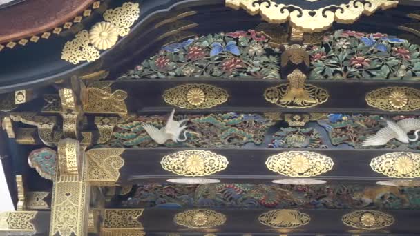 KIOTO, JAPAN - 16. April 2018: Nahaufnahme von Noji-Burgen Karamon-Tor in Kyoto, Japan — Stockvideo