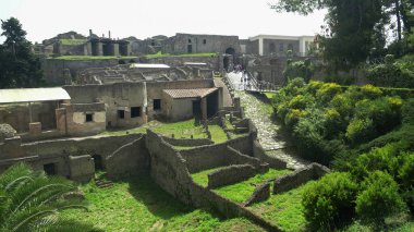 Pompeii harabeleri ana girişten görüldüğü gibi.
