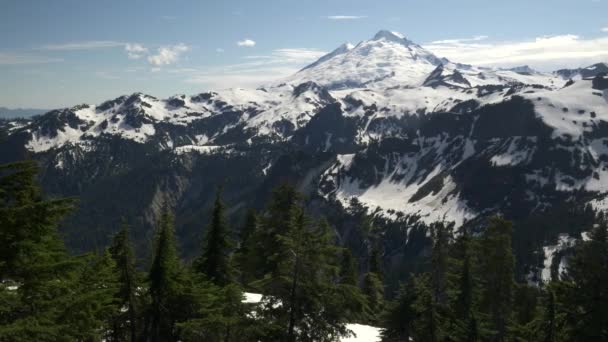 Mt bagare från konstnärlig punkt på mt baker vildmark — Stockvideo