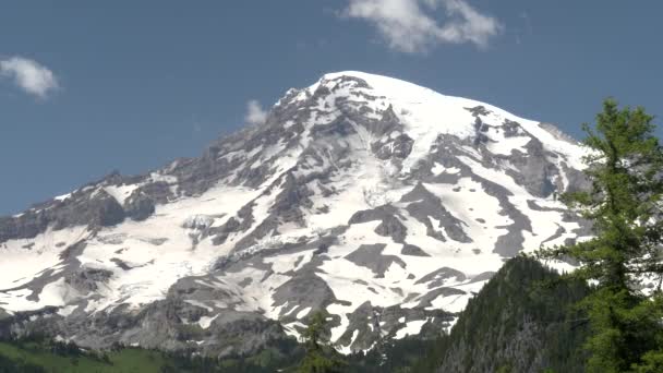 Ένα καλοκαιρινό απόγευμα κλείσιμο του mt rainier στην πολιτεία της Ουάσιγκτον — Αρχείο Βίντεο