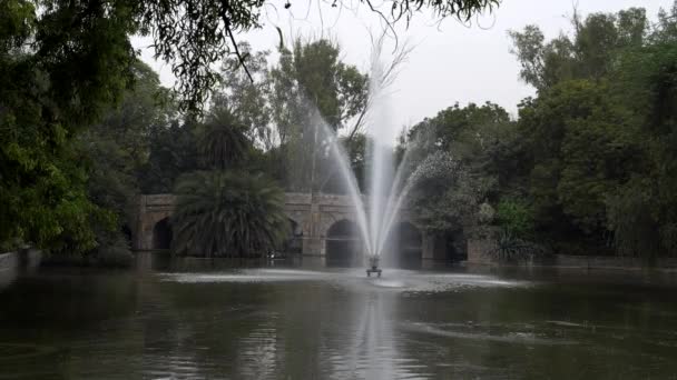 Una fuente en el jardín de lodhi en Delhi — Vídeos de Stock