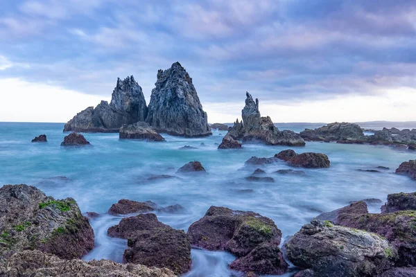 stock image dusk long exposure shot of camel rock at bermagui during a spring afternoon on the nsw south coast