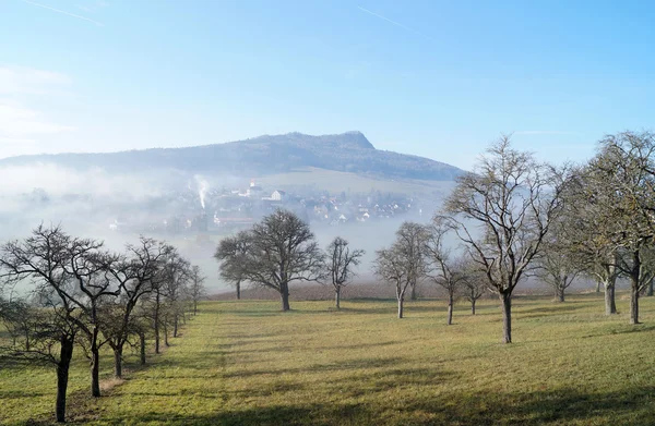 Soğuk kış sabahı dağlarda