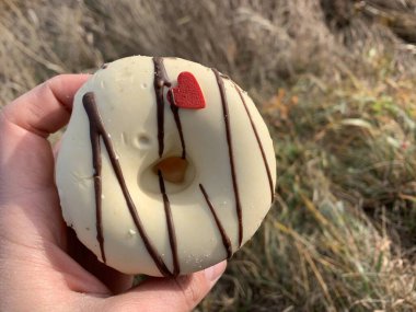 Doğa geçmişi üzerine donut. Piknik