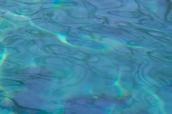 Fundo Água Azul Com Reflexos Sol — Fotografia de Stock