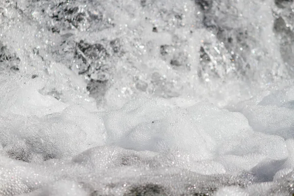 Uitzicht Een Waterval Sluiten Van Het Schuim — Stockfoto