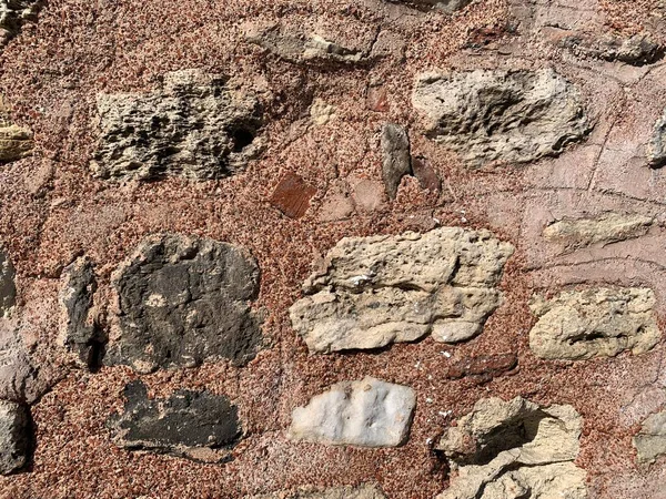 Fragment Wall Natural Stones — Stock Photo, Image