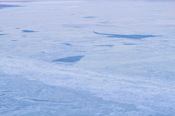 Iced Lake Surface Background Toned Blue — Stock Photo, Image