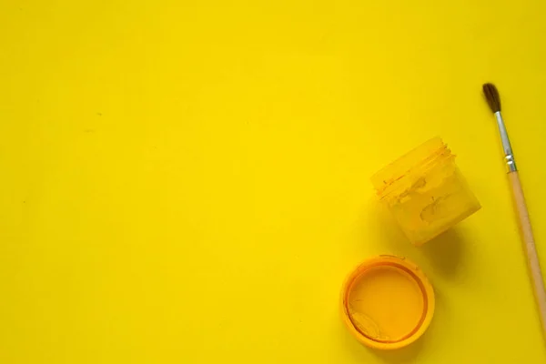 Yellow Artistic Paint Yellow Background — Stock Photo, Image